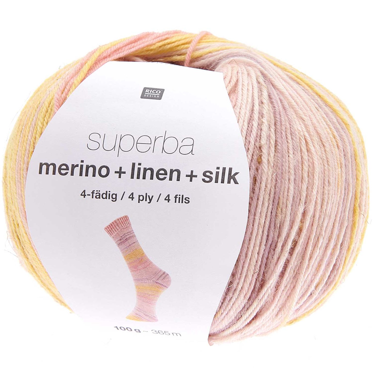 Rico Superba Merino + Linen + Silk 4Ply 100g Yarn