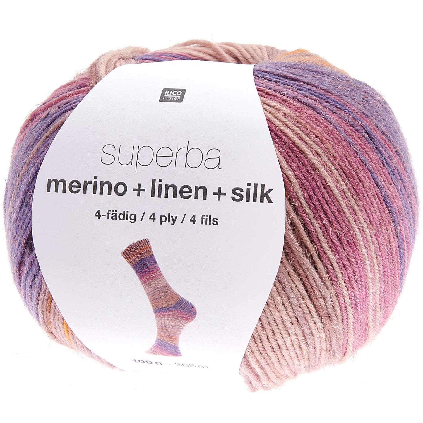 Rico Superba Merino + Linen + Silk 4Ply 100g Yarn