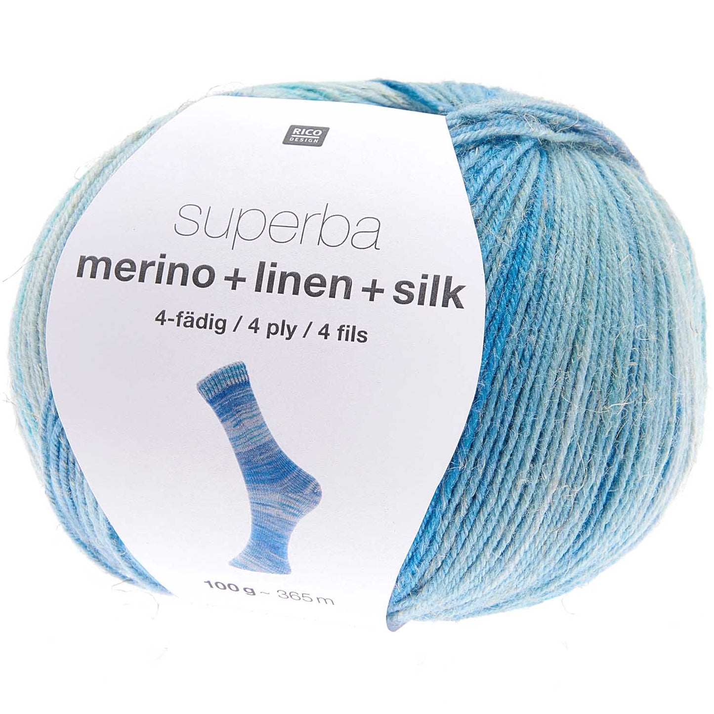 Rico Superba Merino + Linen + Silk 4Ply 100g Yarn