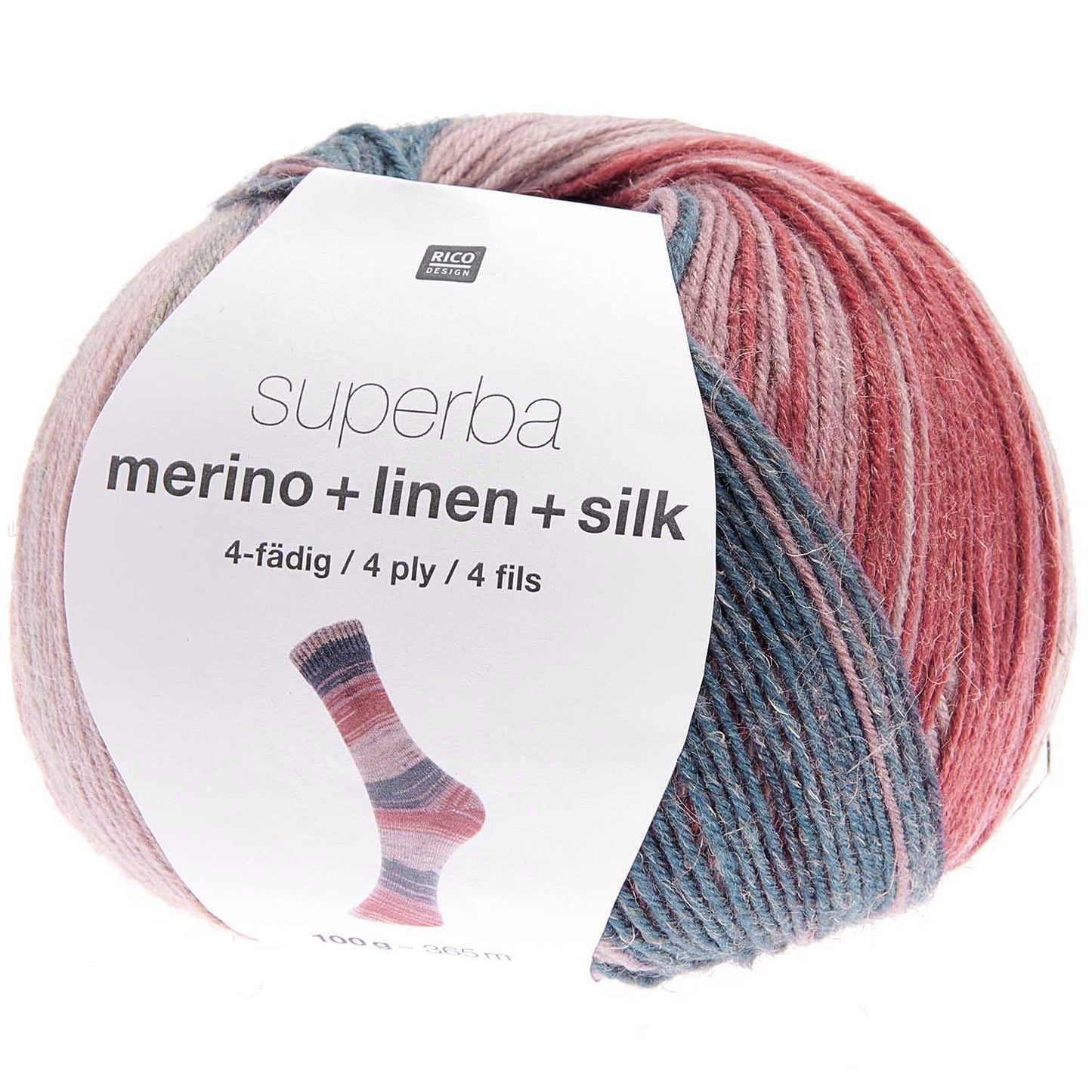 Rico Superba Merino + Linen + Silk 4Ply 100g Yarn