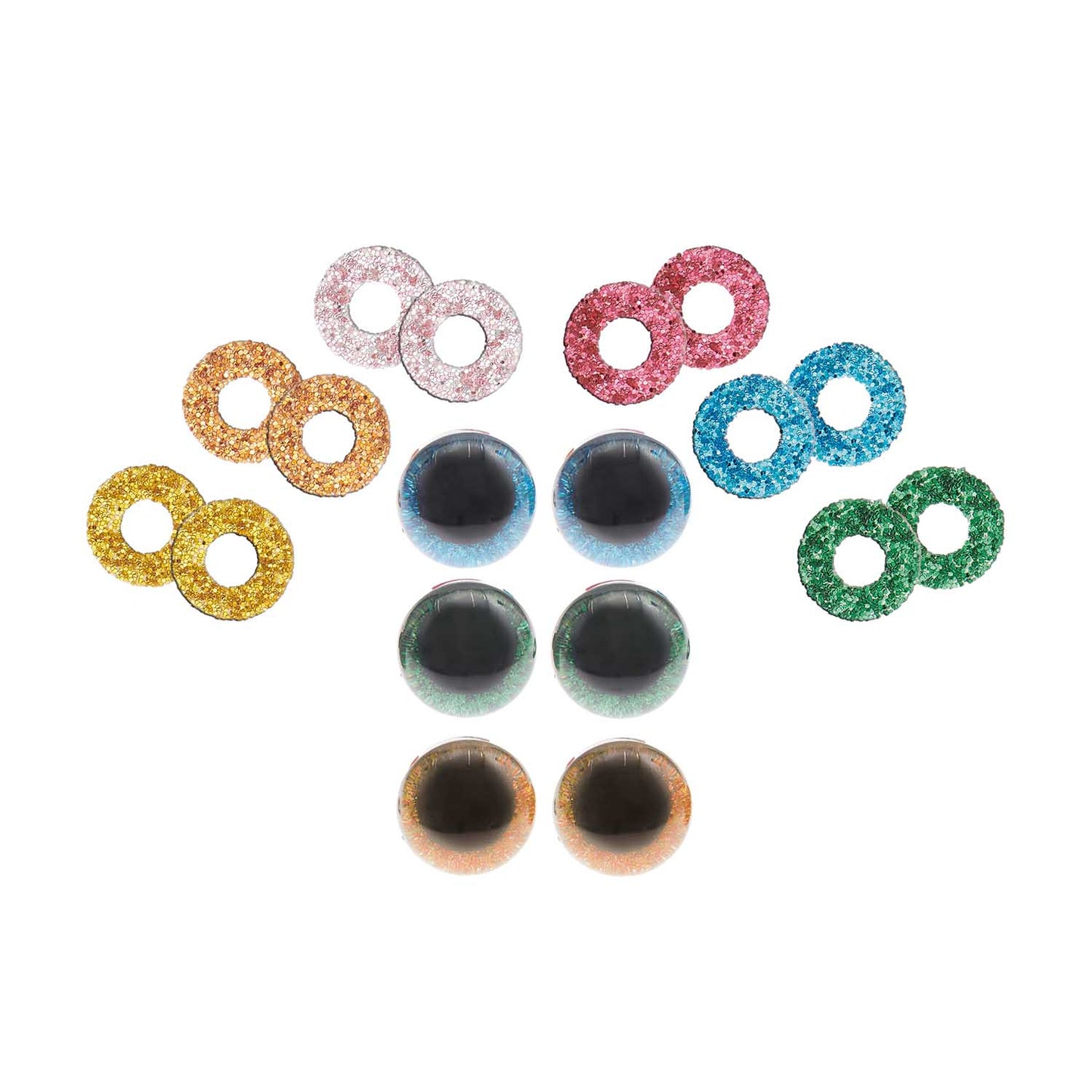 Rico Glitter Safety Toy Eyes Coloured