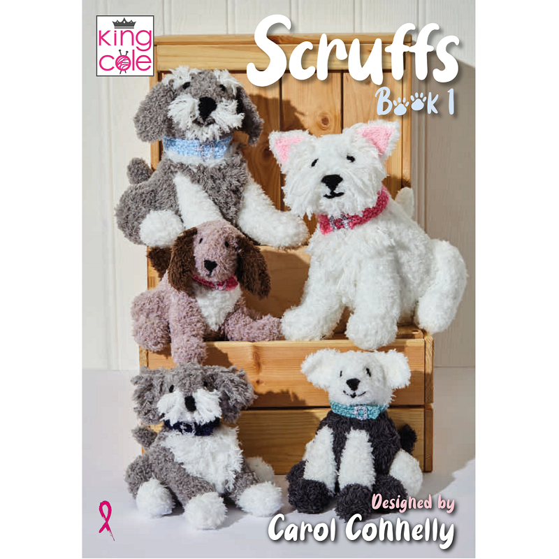 King Cole Scruffs Toy Dog Knitting Pattern Book 1