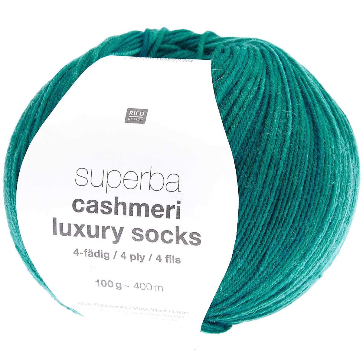 Rico Superba Cashmeri Luxury 4 Ply 100g Sock Yarn
