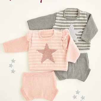 5421 Babies Stars & Stripes Sweater and Pants Knitting Pattern