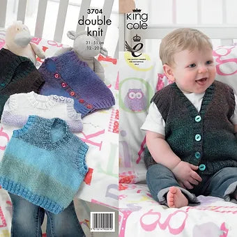 Babies Waistcoat Slipover Tank Top Knitting Pattern