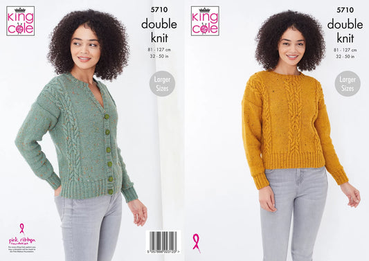 Cable Detail Sweater and Cardigan Knitting Pattern