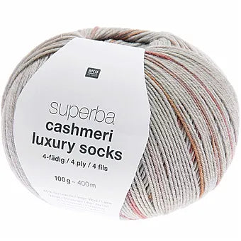 Rico Superba Cashmeri Luxury 4 Ply 100g Sock Yarn