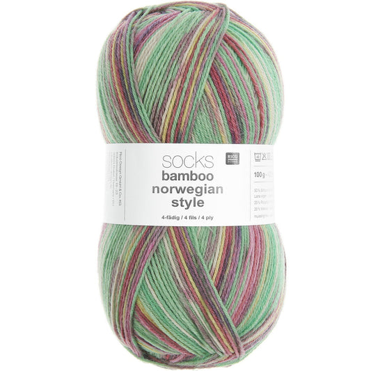 Rico Socks Bamboo Norwegian Style 4Ply 100g Yarn
