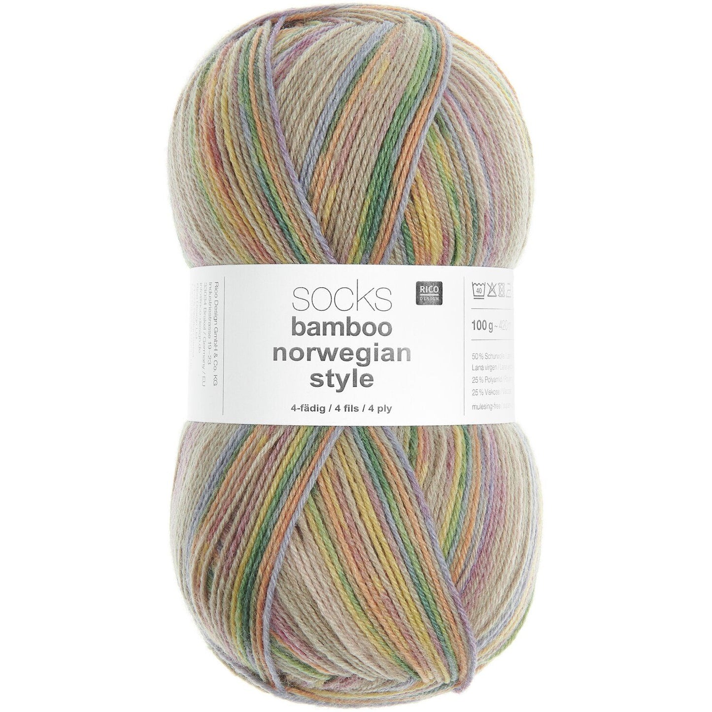 Rico Socks Bamboo Norwegian Style 4Ply 100g Yarn