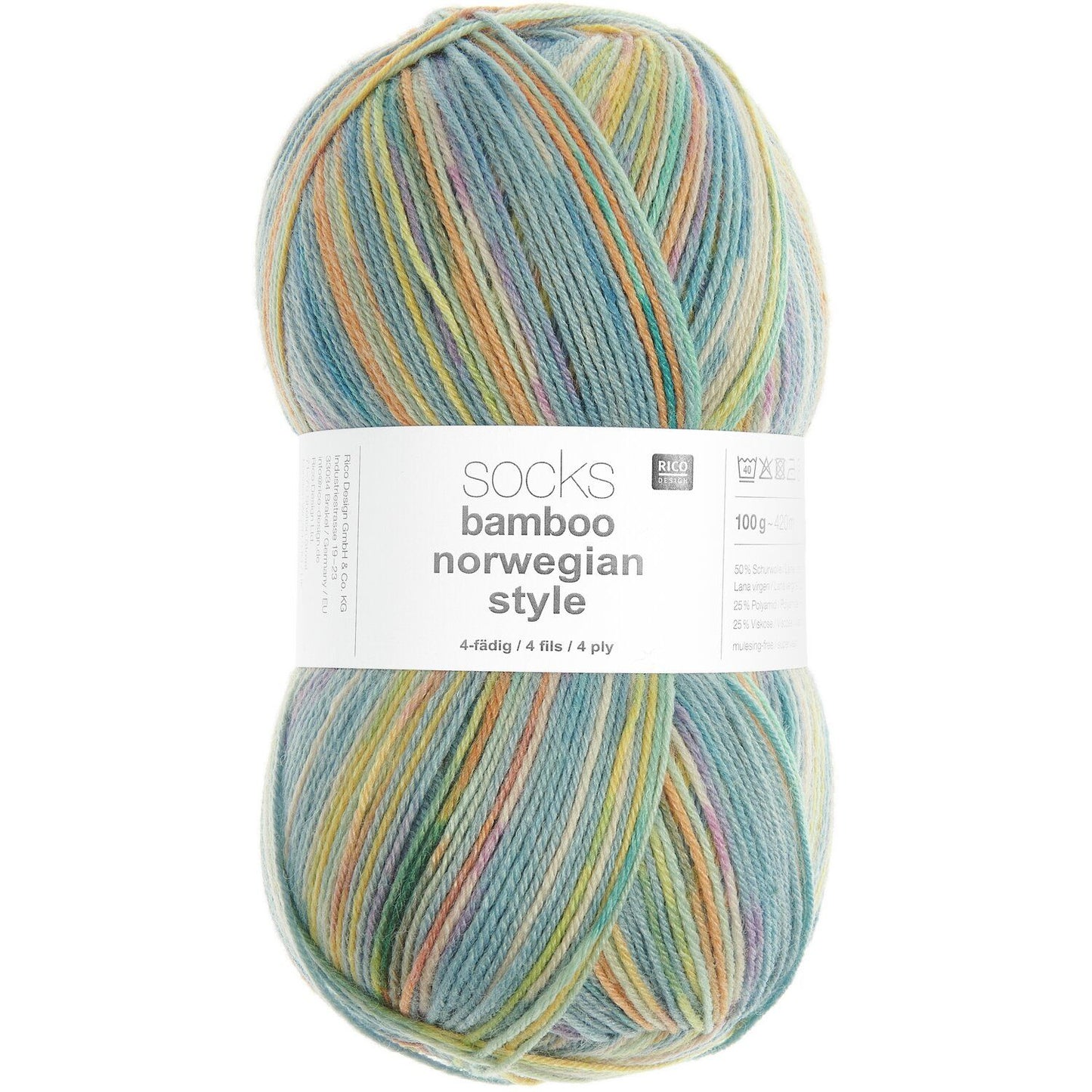 Rico Socks Bamboo Norwegian Style 4Ply 100g Yarn