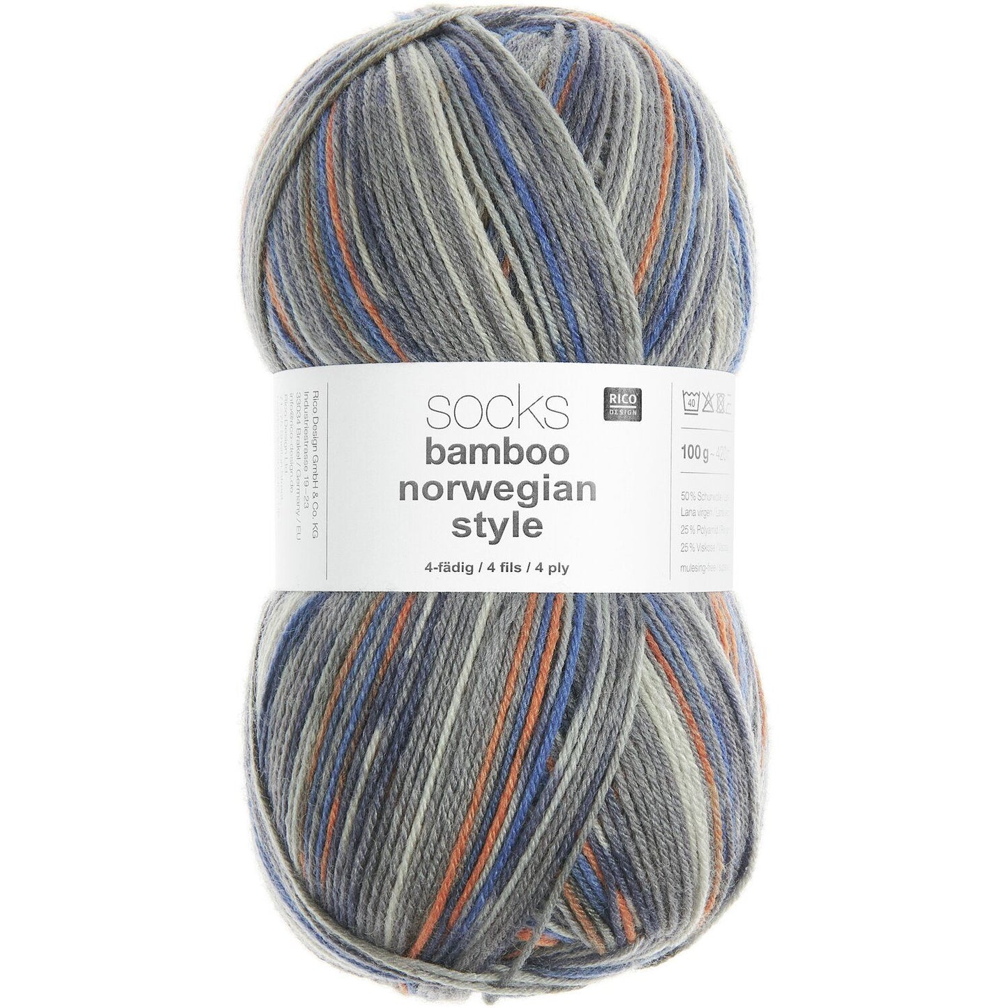 Rico Socks Bamboo Norwegian Style 4Ply 100g Yarn