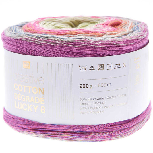 Rico Creative Cotton Dégradé Lucky 8 200g 4Ply Yarn