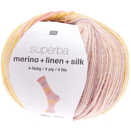 Rico Superba Merino + Linen + Silk 4Ply 100g Yarn