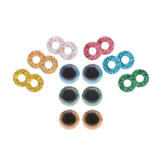 Rico Glitter Safety Toy Eyes Coloured