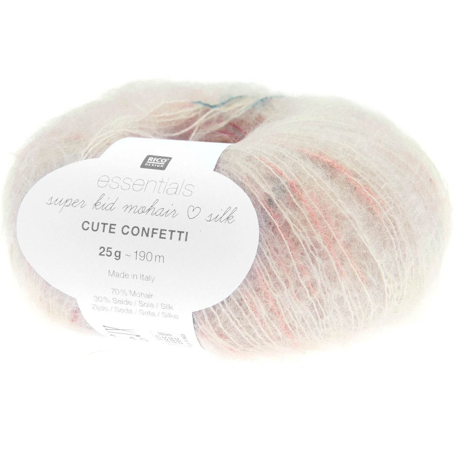 Rico Essentials Super Kid Mohair Loves Silk Cute Confetti 25g Yarn