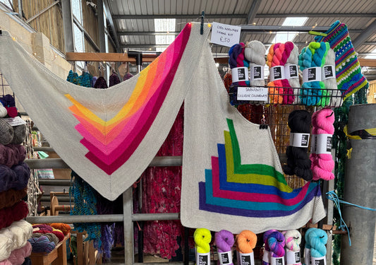 Around Every Corner Cool Woolings Shawl Knitting Kit 4 Ply Yarn