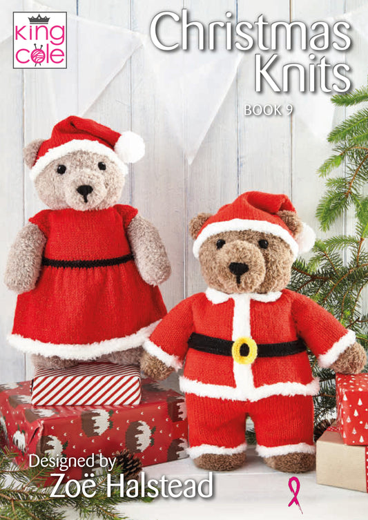 King Cole Christmas Knits Teddy Book 9 Knitting Pattern