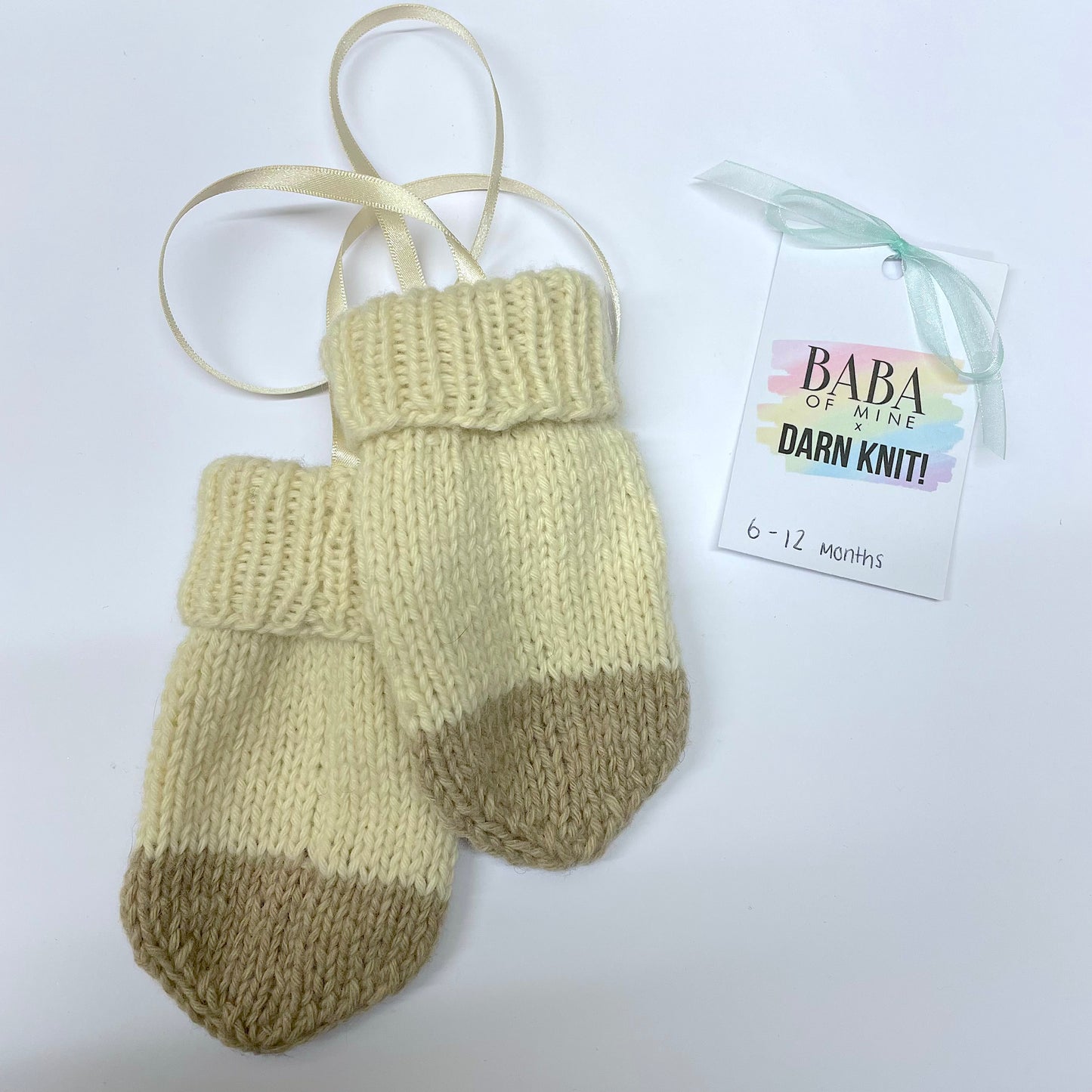 Baba of Mine x Darn Knit! Baby Bear Hand Knitted Recycled Cashmere Mittens