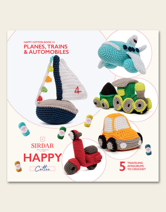 Sirdar Happy Cotton Planes, Trains and Automobiles Crochet Pattern Book 14