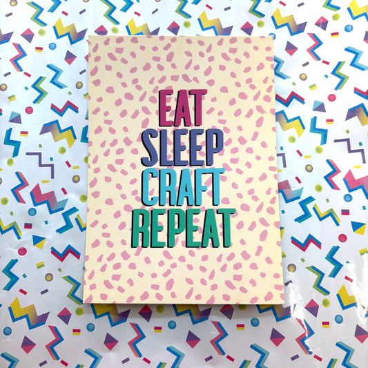 Lana Bou 'Eat Sleep Craft Repeat' Postcard