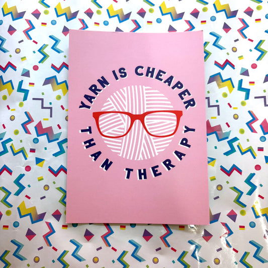 Lana Bou 'Yarn is Cheaper Than Therapy' Postcard
