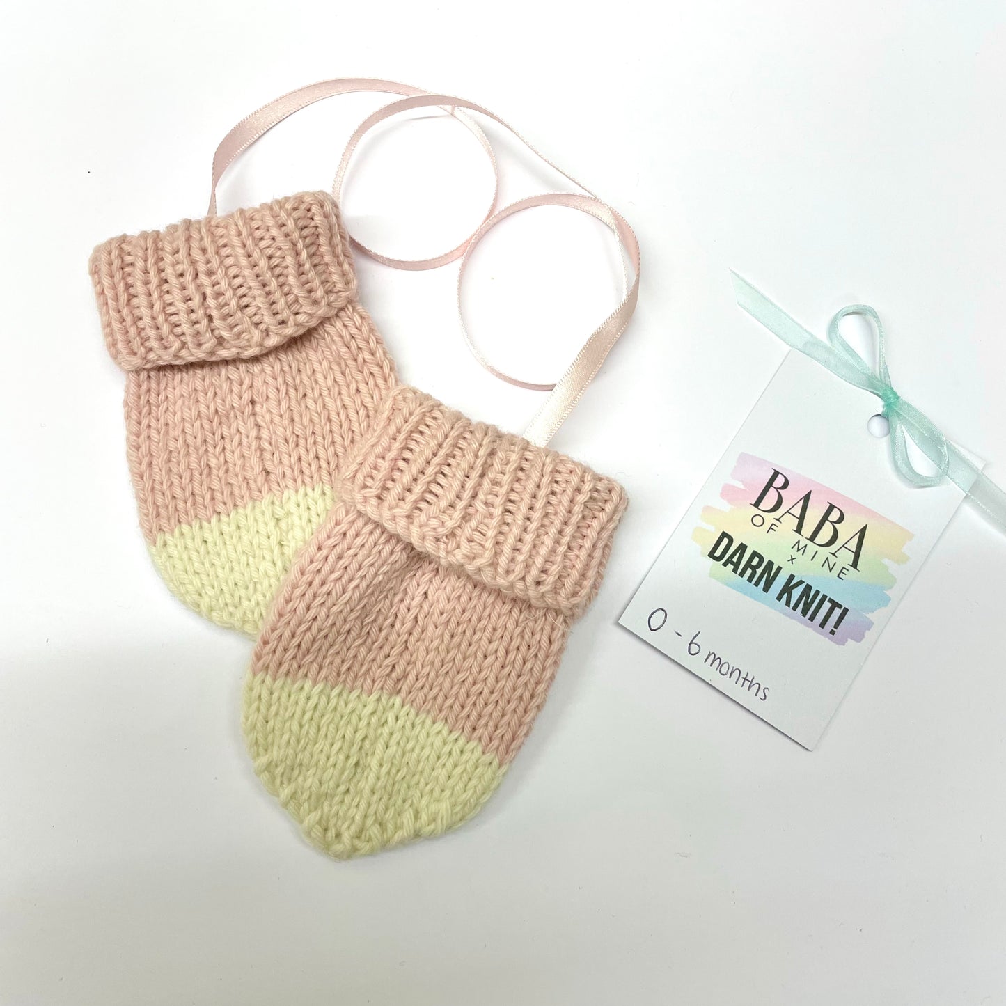 Baba of Mine x Darn Knit! Baby Bear Hand Knitted Recycled Cashmere Mittens