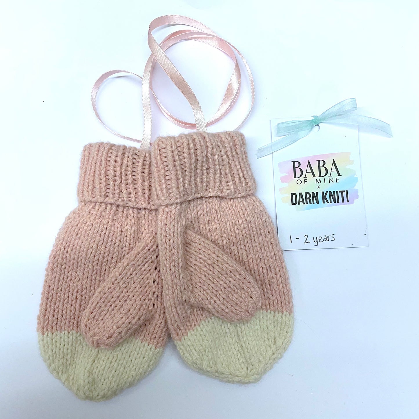 Baba of Mine x Darn Knit! Baby Bear Hand Knitted Recycled Cashmere Mittens