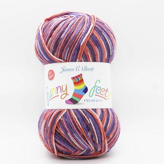 James C. Brett Funny Feetz With Bamboo 4Ply 100g