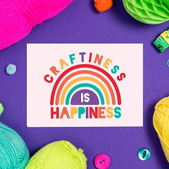 'Craftiness is Happiness' Postcard