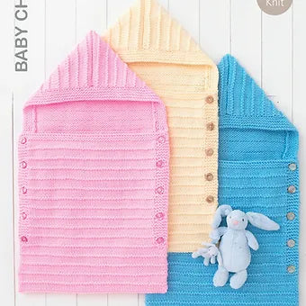 4536 Babies Chunky Easy Knit Sleeping Bag Knitting Pattern