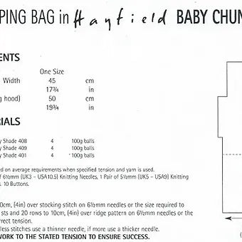 4536 Babies Chunky Easy Knit Sleeping Bag Knitting Pattern