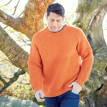 Mens Textured Sweater Knitting Pattern