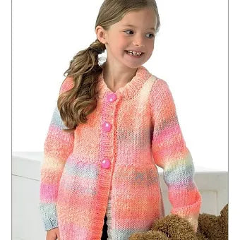 Children's Long Peplum Chunky Cardigan Knitting Pattern