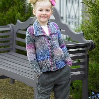 Childrens Collared Chunky Cardigan Knitting Pattern