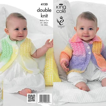 4120 Babies and Children's Cabled Jackets Knitting Pattern