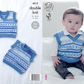 4515 Babies Slipovers Tank Top Knitting Pattern