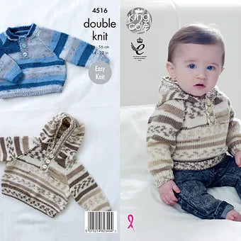 4516 Babies Raglan Sweater Knitting Pattern
