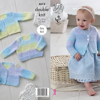 4674 Babies Easy Knit Cardigan and Sweater Knitting Pattern