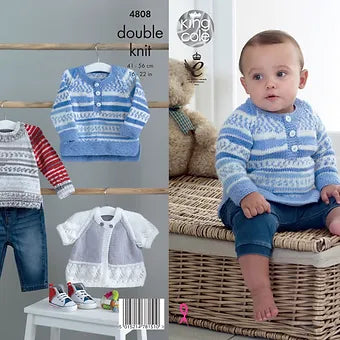 4808 Babies Sweaters and Cardigan Knitting Pattern