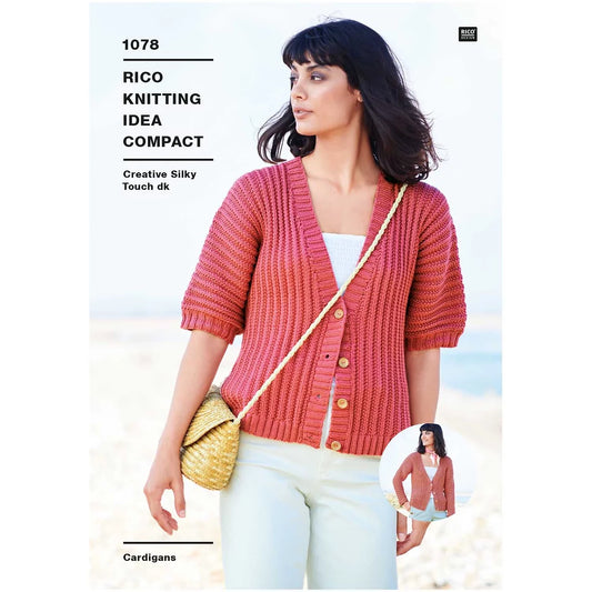 Rico 1078 Ribbed Long and Short Sleeved Cardigan Double Knitting Pattern