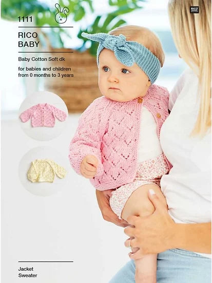 Rico 1111 Babies Lace Sweater and Jacket Double Knitting Pattern