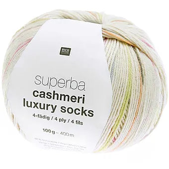 Rico Superba Cashmeri Luxury 4 Ply 100g Sock Yarn